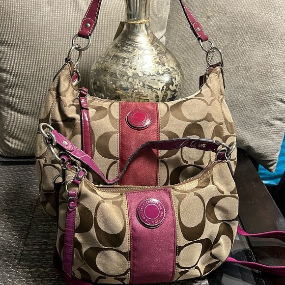 Coach Handbags - Authentic Used Coach Signature Stripe Handbags (2)